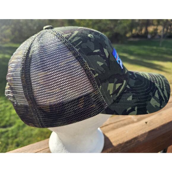 Patagonia Camo Trucker Hat Green SnapBack Men’s Cap Mesh - Picture 3 of 7